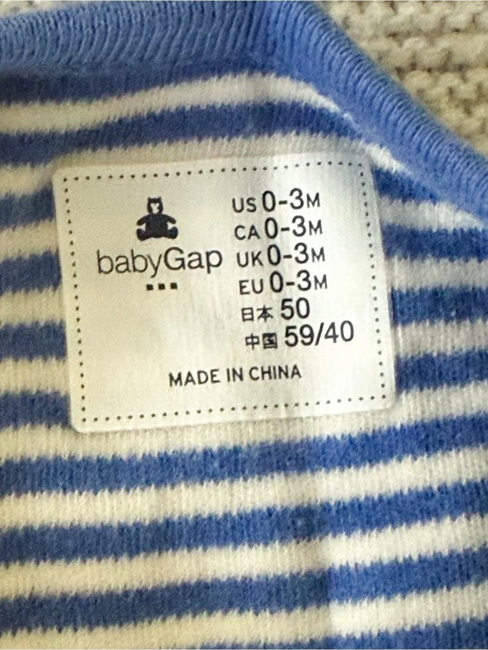 Hanna Andersson GAP H&M Blue Striped Baby One-Piece Romper Bundle 0-3M